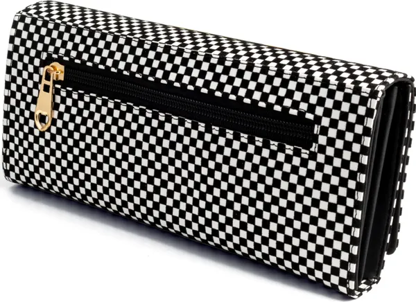 Black_And_White_Ladies_Handbags_Envolap_Closure_Two-Fold_Clutch_Bag
