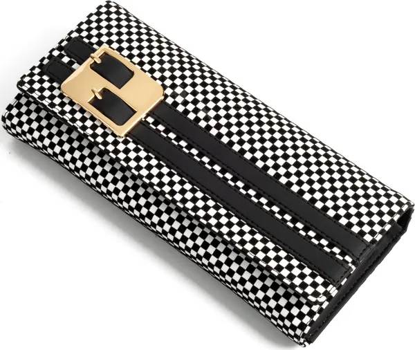 Black_And_White_Ladies_Handbags_Envolap_Closure_Two-Fold_Clutch_Bag