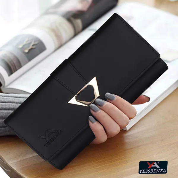 Black_Handcrafted_Faux-Leather_Envelop_Flap-Fold_Clutch_Bag_For_Women
