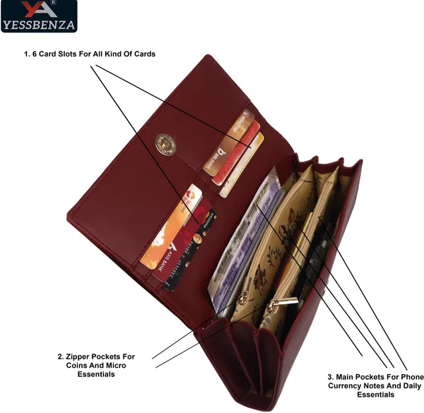 Maroon_Women'S_Synthetic_Leathers_And_Cotton_Fabrics_Mobile_Hand_Purses
