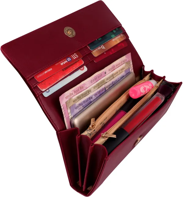 Maroon_Handcrafted_Synthetic_Leathers_Women'S_And_Girl'S_Handwallets_Casual_To_Sports