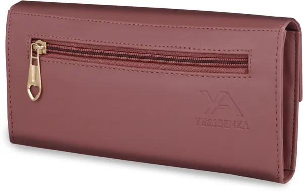 Peach_Casual_Synthetic_Polyester_Cotton_Leather_Magnetic_Women'S_Clutches_Wallets_Bag