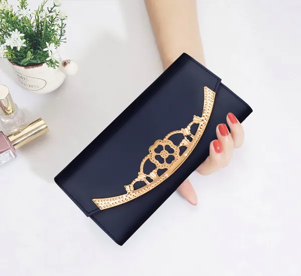 Navy_Women'S_Synthetic_Leather_Wallets_For_Casual_And_Formal