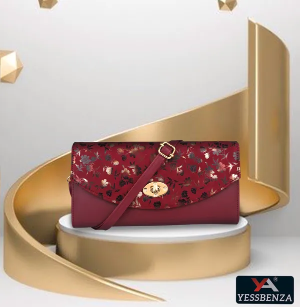 Maroon_Casual_And_Evening_Synthetic_Leather_Shoulder_Bag_With_Detachable_Strap