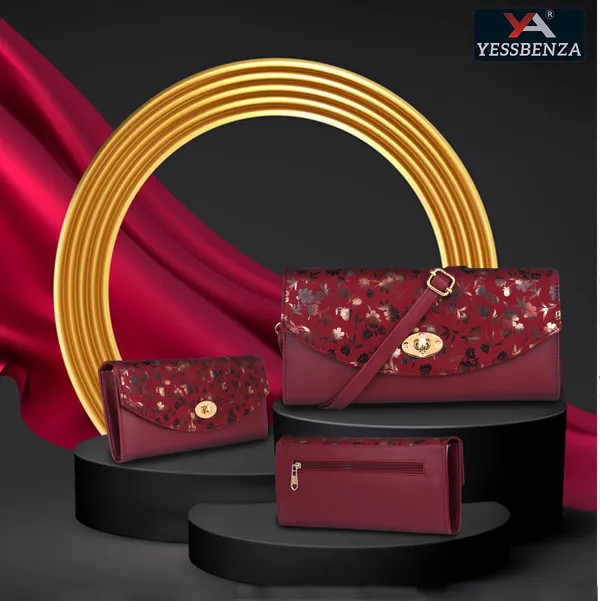 Maroon_Casual_And_Evening_Synthetic_Leather_Shoulder_Bag_With_Detachable_Strap
