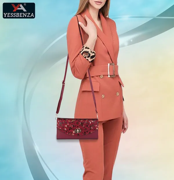 Maroon_Casual_And_Evening_Synthetic_Leather_Shoulder_Bag_With_Detachable_Strap
