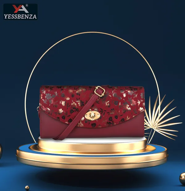 Maroon_Casual_And_Evening_Synthetic_Leather_Shoulder_Bag_With_Detachable_Strap