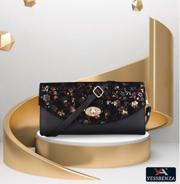 Black_Casual_Synthetic_Leather_Twist_Clasp_Shoulder_Bag_-_Self_Design