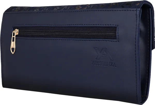 Navy_Casual_And_Evening/Party_Synthetic_Leather_And_Cotton_Twist_Clasp_Shoulder_Bag
