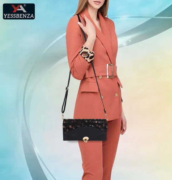 Jet_Black_Casual_And_Evening_Synthetic_Leather_Detachable_Strap_Sling_Bag