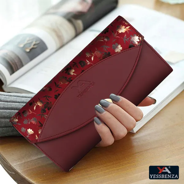 Maroon_Leather_And_Cotton_Detachable_Strap_Twist_Clasp_Sling_Bag