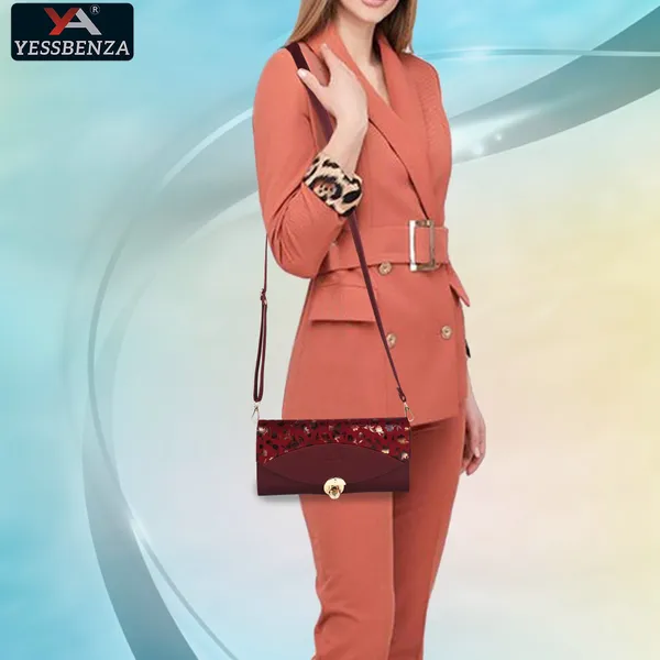 Maroon_Leather_And_Cotton_Detachable_Strap_Twist_Clasp_Sling_Bag
