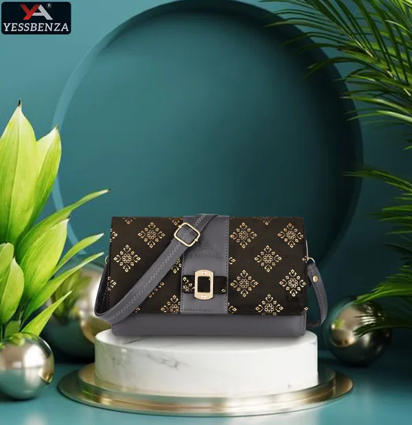 Grey_Self_Design_Synthetic_Leather_And_Cotton_Detachable_Strap_Zipper_Sling_Bag