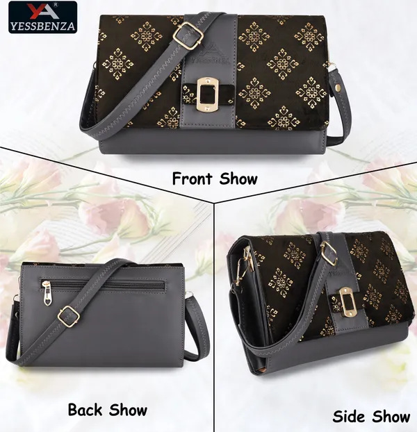 Grey_Self_Design_Synthetic_Leather_And_Cotton_Detachable_Strap_Zipper_Sling_Bag