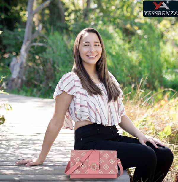 Pink_Casual_And_Evening/Party_Synthetic_Leather_And_Cotton_Sling_Bag