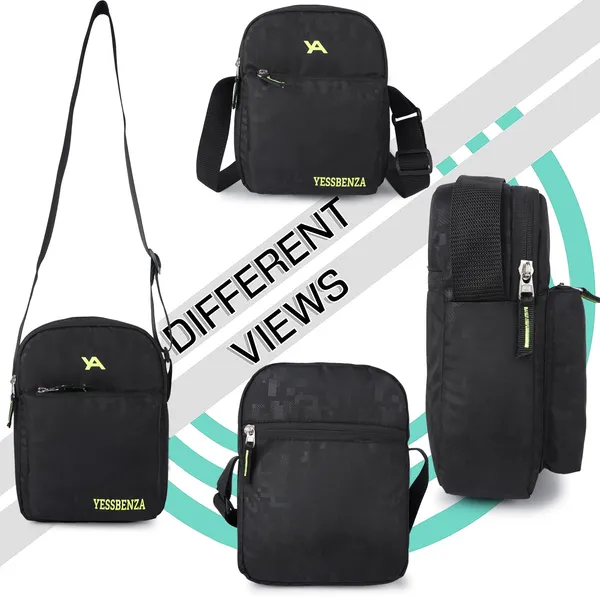 Black_Self_Design_Casual_And_Evening/Party_Polyester_Sling_Bag
