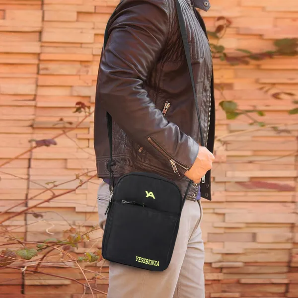 Black_Self_Design_Casual_And_Evening/Party_Polyester_Sling_Bag