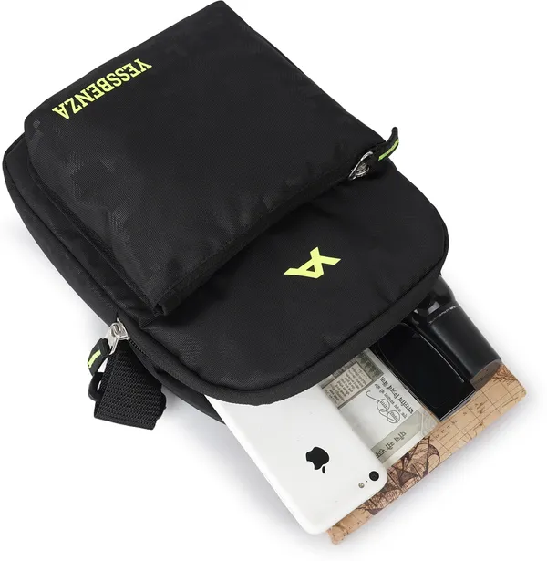 Black_Self_Design_Casual_And_Evening/Party_Polyester_Sling_Bag