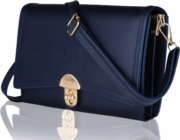 Navy_Textured_And_Studded_Casual_And_Party_And_Formal_And_Sports_Leather_And_Cotton_Twist_Clasp_Sling_Bag