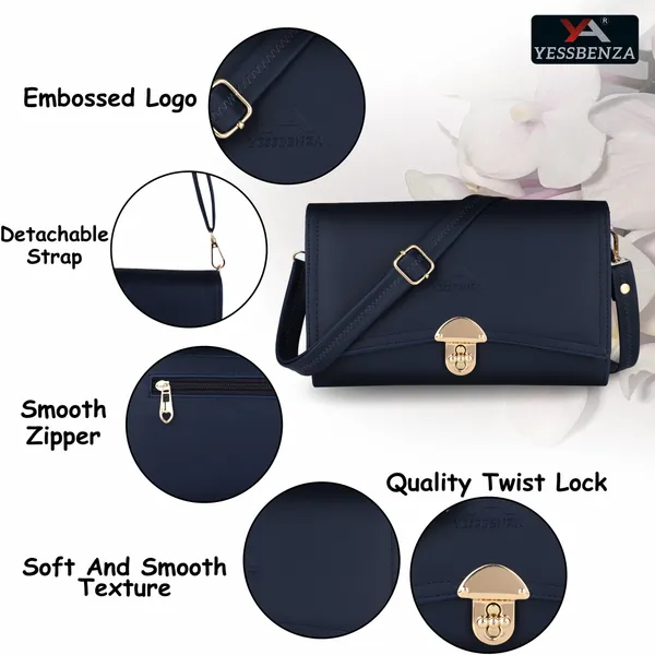 Navy_Textured_And_Studded_Casual_And_Party_And_Formal_And_Sports_Leather_And_Cotton_Twist_Clasp_Sling_Bag