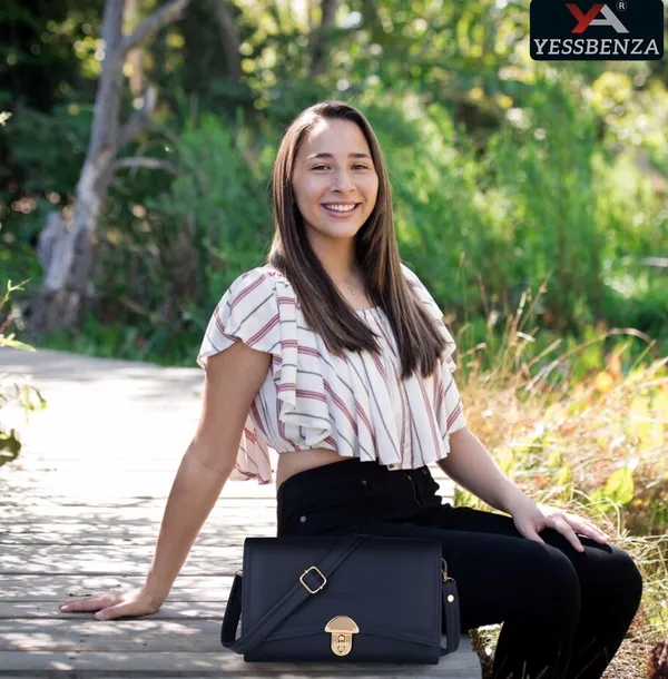 Navy_Textured_And_Studded_Casual_And_Party_And_Formal_And_Sports_Leather_And_Cotton_Twist_Clasp_Sling_Bag