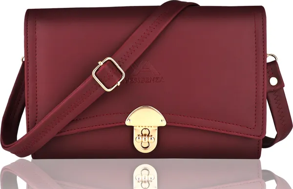 Maroon_Textured_Studded_Casual_Evening_Formal_Sports_Synthetic_Leather_Cotton_Sling_Bag