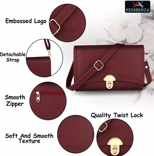 Maroon_Textured_Studded_Casual_Evening_Formal_Sports_Synthetic_Leather_Cotton_Sling_Bag