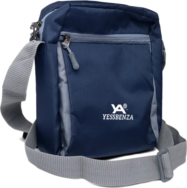 Blue_Checkered_Textured_Fabric_Detachable_Strap_Sling_Bag_Ecommerce_Title