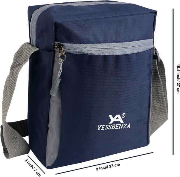 Blue_Checkered_Textured_Fabric_Detachable_Strap_Sling_Bag_Ecommerce_Title
