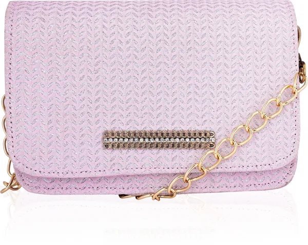 Pink_Casual_And_Evening/Party_Striped_Print_Synthetic_Leather_Sling_Bag