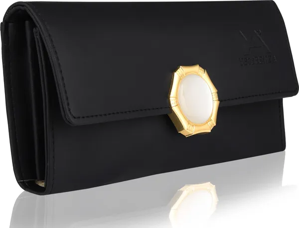 Black_Twist_Lock_Clutch_Wallet_Quality_Handcrafted_Polycotton_Synthetic_Leather_Envelope