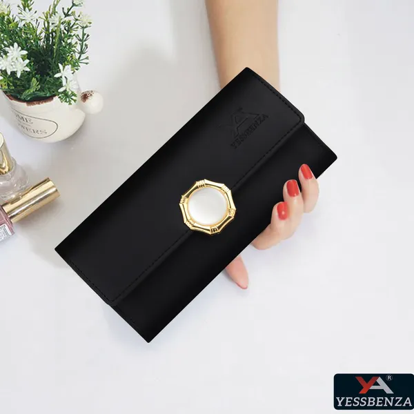 Black_Twist_Lock_Clutch_Wallet_Quality_Handcrafted_Polycotton_Synthetic_Leather_Envelope