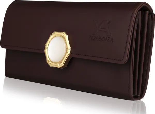 Brown_Envelop_Closure_Artifical_Handcrafted_Twist_Lock_Clutch_Wallet_Casual_Party