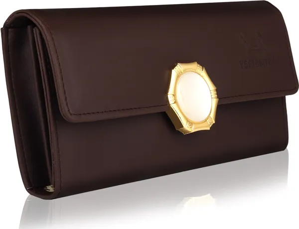 Brown_Envelop_Closure_Artifical_Handcrafted_Twist_Lock_Clutch_Wallet_Casual_Party
