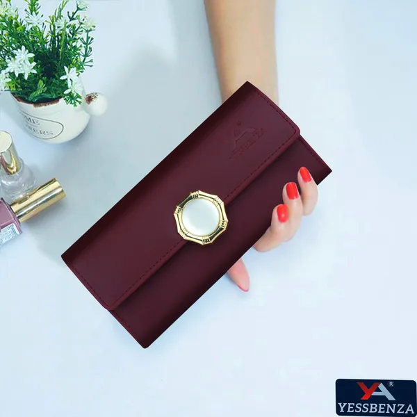 Maroon_Quality_Synthetic_Leather_Twist_Lock_Envelop_Closure_Clutch_Bag