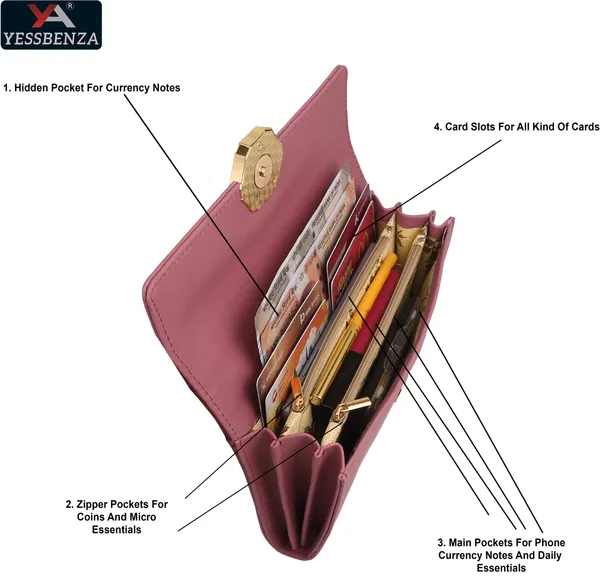 Peach_Synthetic_Polycotton_Fabrics_Envelop_Closure_Two-Fold_Clutch_Wallet
