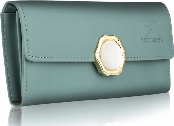 Green_Clutch_Wallet_Casual_Party_Formal_Sports_Polycotton_Fabrics_Envelop_Closure