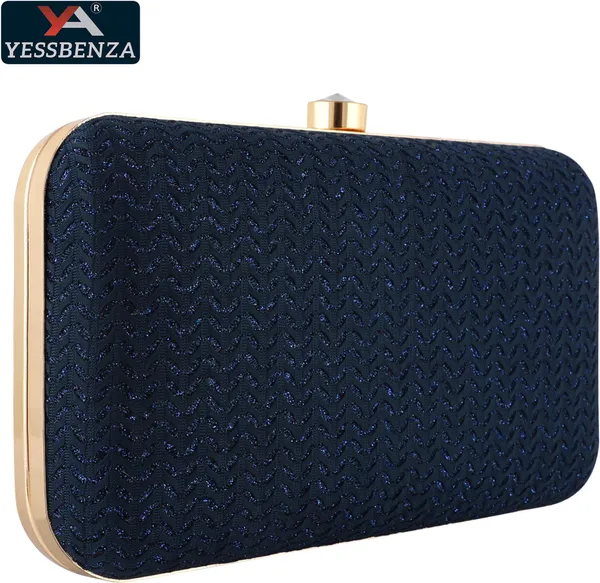 Navy_Synthetic_Leathers_Polycotton_Fabrics_Twist_Clasp_Hand_Clutch_Bag