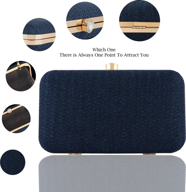 Navy_Synthetic_Leathers_Polycotton_Fabrics_Twist_Clasp_Hand_Clutch_Bag