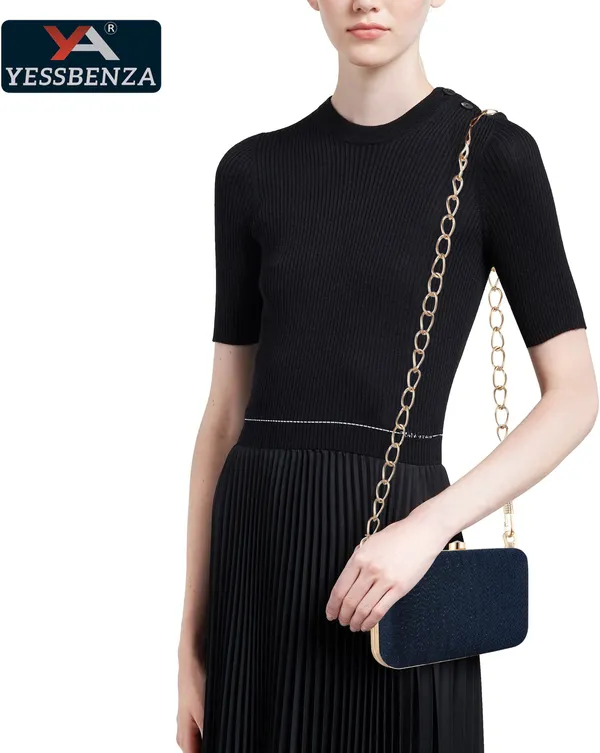 Navy_Synthetic_Leathers_Polycotton_Fabrics_Twist_Clasp_Hand_Clutch_Bag