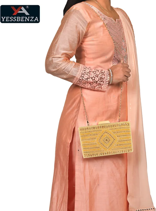 Yellow_Embroidery_Party_Clutch_Bags_With_Hard_Fiber_And_Twist_Clasps