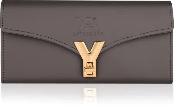 Grey_Y_Twist_Lock_Clutch_Wallet_For_Casual,_Party