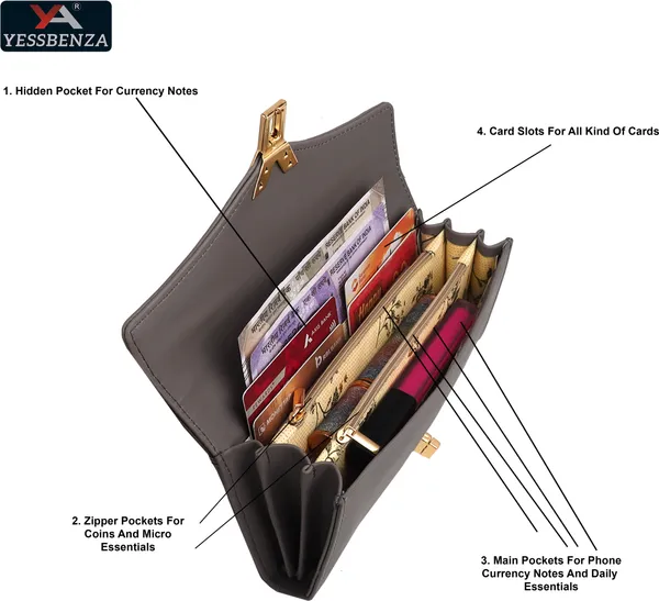 Grey_Y_Twist_Lock_Clutch_Wallet_For_Casual,_Party
