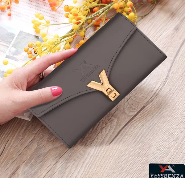 Grey_Y_Twist_Lock_Clutch_Wallet_For_Casual,_Party