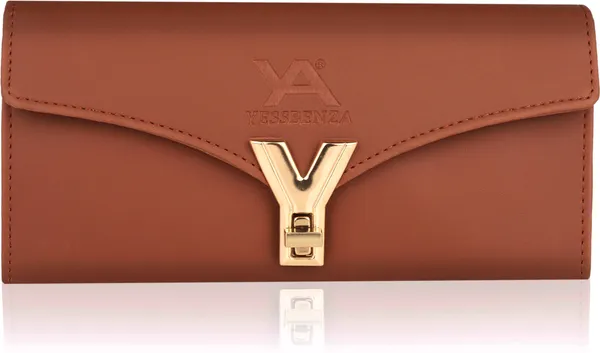 Tan_Quality_Y_Twist_Lock_Clutch_Wallet_For_Ladies