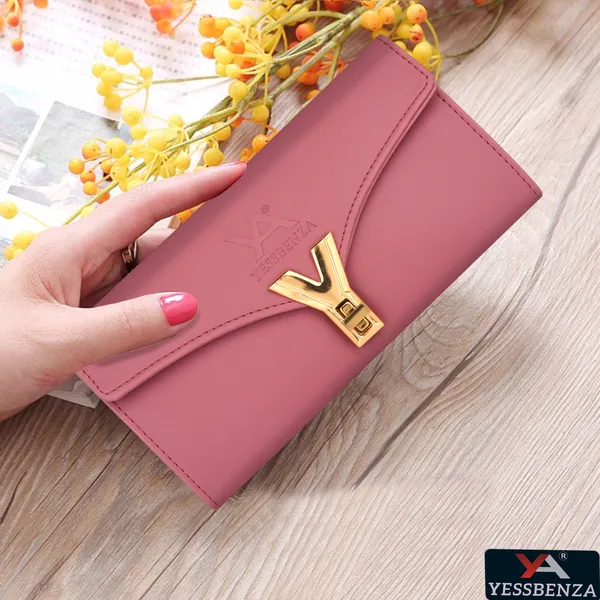 Peach_Y_Twist_Lock_Clutch_Wallet_For_Casual_&_Party