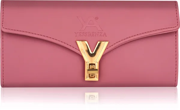 Peach_Y_Twist_Lock_Clutch_Wallet_For_Casual_&_Party