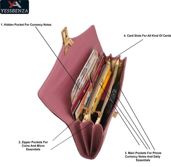 Peach_Y_Twist_Lock_Clutch_Wallet_For_Casual_&_Party