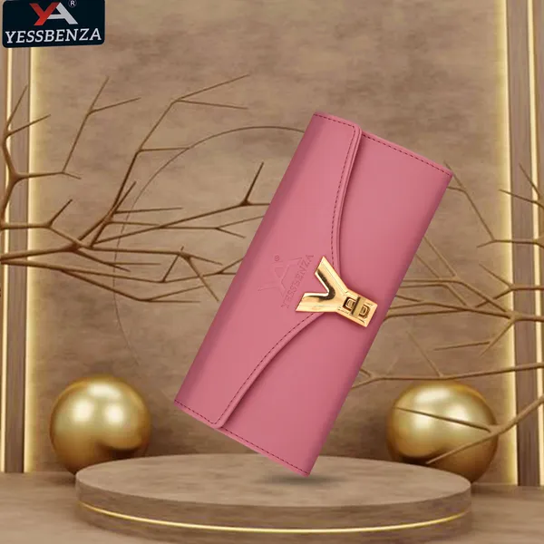 Peach_Y_Twist_Lock_Clutch_Wallet_For_Casual_&_Party