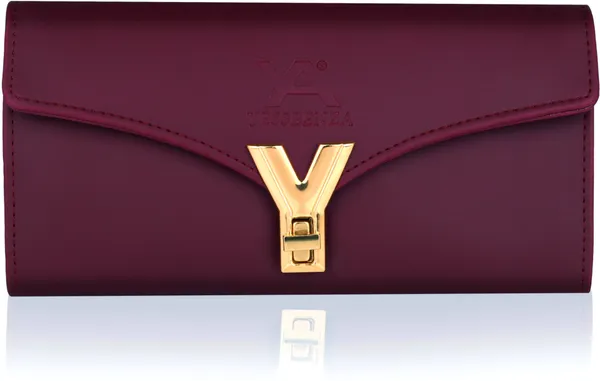 Maroon_Casual_Formal_Synthetic_Leather_Ladies_Y_Twist_Lock_Clutch